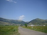 Entrance to the village at the road from Aparan