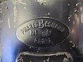 Nameplate of phare (left headlamp) Besnard № 833 Paris (1908 model)