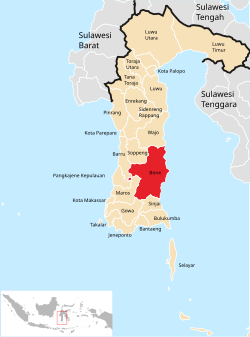 Location within South Sulawesi