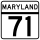 Maryland Route 71 marker