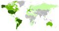 Map of the Italian diaspora in the world