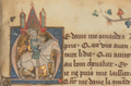 Historiated M of Me dame, f. 1r.