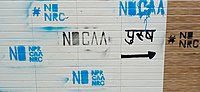 No NPR CAA NRC graffiti in spray paint