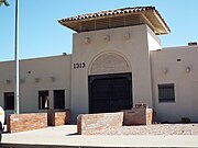 Front view of the former Medical Center building which was built in 1949. The property now houses Summit Elementary School. It is located at 1313 N. 2nd Street in Phoenix, Arizona. The building is considered historical by the Phoenix Historic Preservation Office.