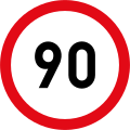 Speed limit of 90 km/h