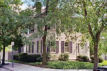 The Samuel B. Mumford House, slightly obscured by trees