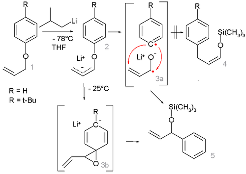 1,2-Wittig rearrangement competing mechanism