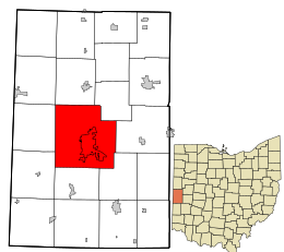 Location in Darke County and the state of Ohio.