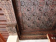 Wooden ceiling of the vestibule, with elements of original Marinid-era woodwork