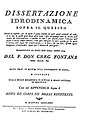 Dissertazione idrodinamica, 1775