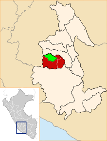 Location of Santiago de Lucanamarca in the Huanca Sancos Province