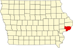 State map highlighting Scott County