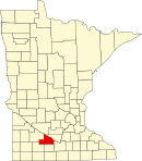 布朗郡在明尼蘇達州的位置