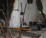 Hearth and hob in a traditional Slovenian kitchen.