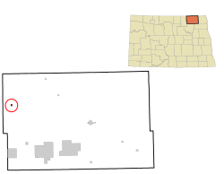 Location of Calvin, North Dakota