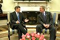 Image 13Norwegian Prime Minister Kjell Magne Bondevik met with U.S. President George W. Bush at the Oval Office in White House, on 27 May 2003. (from History of Norway)