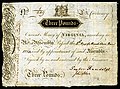Virginia colonial currency, 3 pounds sterling, 1773 (obverse)