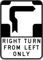 (R2-21) Right Turn from Left Only (used in Victoria, South Australia and New South Wales)