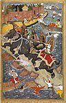 Basawan Akbarnama; c. 1590; watercolor on paper; 33 x 20 cm; Victoria and Albert Museum (London)[88]