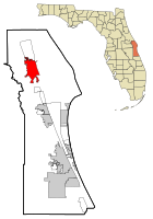 Location in Brevard County and the U.S. state of Florida