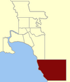 Location within Greater Melbourne area, 1859