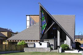 Futuna Chapel, in Karori, Wellington, incorporates a number of architectural styles