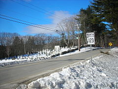 (December 2015) Northbound on New Hampshire Route 123