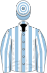 Light blue and white stripes, hooped cap