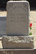 Grave of Weedville founder Ora R. Weed (Oct. 6, 1868-May 4, 1942).