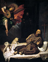 《天使为圣方济各奏乐》，弗朗西斯科·里瓦尔塔（英语：Francisco Ribalta）所作，约于1620年