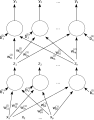 A two-layer feedforward artificial neural network.