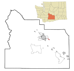 Location of Moxee, Washington