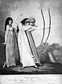 Two English girls practice archery, 1799