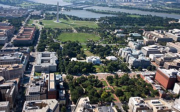 The original statue stands at the center of Lafayette Square, just to the north of the White House