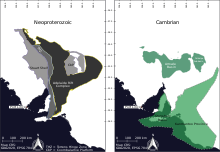 This image shows the known extent of sub-basins of the Adelaide Superbasin for both the Neoproterozoic and Cambrian components
