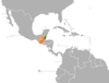 Location map for Belize and Guatemala.