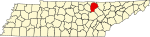 標示出芬特雷斯县位置的地圖
