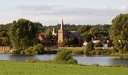 Mook town centre across the Meuse