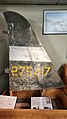 P-47D S/N: 42-75417 vertical stabilizer signed by the pilot who flew it when shot down, Charles Screws.