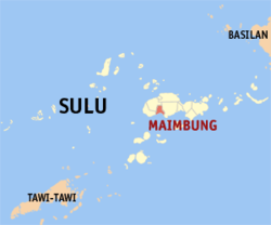 Map of Sulu with Maimbung highlighted