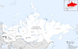 俄罗斯的位置（白色） 欧亚大陆（深灰色）
