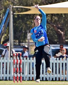 Wellington bowling for Adelaide Strikers during WBBL