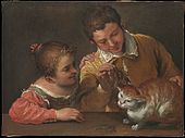 Annibale Carracci, Two Children Teasing a Cat, c. 1590. Metropolitan Museum of Art, New York
