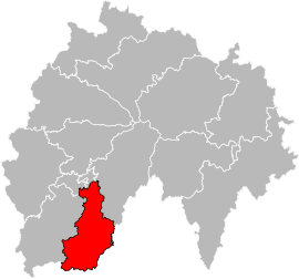 Situation of the canton of Arpajon-sur-Cère in the department of Cantal