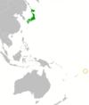 Location map for Japan and Samoa.