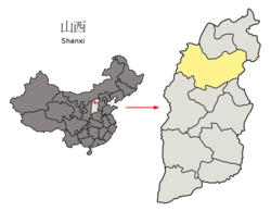 Location of Xinzhou City jurisdiction in Shanxi