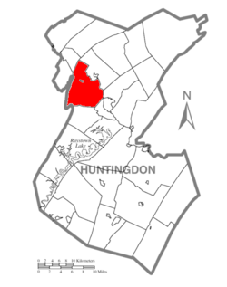 Map of Huntingdon County, Pennsylvania Highlighting Porter Township