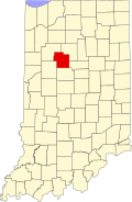 Carroll County's location in Indiana