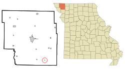 吉尔福德在诺德韦县及密苏里州的位置（以红色标示）
