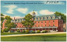 postcard of Old Hall at St. Michael's College, Vermont